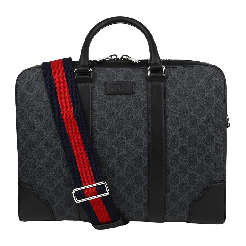 GUCCI/古驰 男款GG SUPREME系列织带商务公文包 GUCCI/古驰 男款GG SUPREME系列织带商务公文包