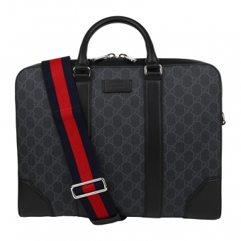 GUCCI/古驰 男款GG SUPREME系列织带商务公文包 GUCCI/古驰 男款GG SUPREME系列织带商务公文包
