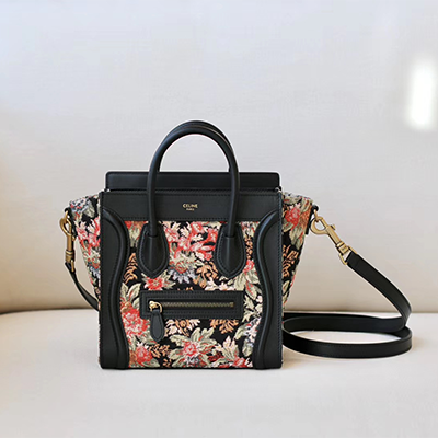 Celine Luggage手袋代购级别,花卉提花笑脸包 Celine Luggage手袋代购级别,花卉提花笑脸包