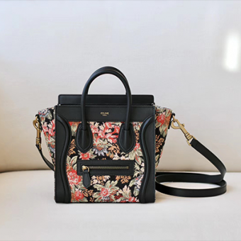 Celine Luggage手袋代购级别,花卉提花笑脸包 Celine Luggage手袋代购级别,花卉提花笑脸包